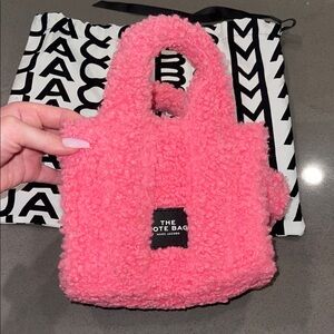 Marc Jacobs Vibrant Pink Sherpa Mini Tote